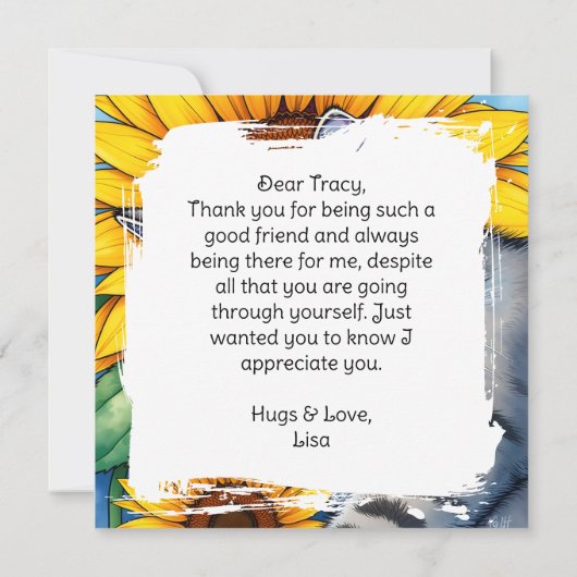 Thank you for Being There Personalized Kaart (Achterkant)