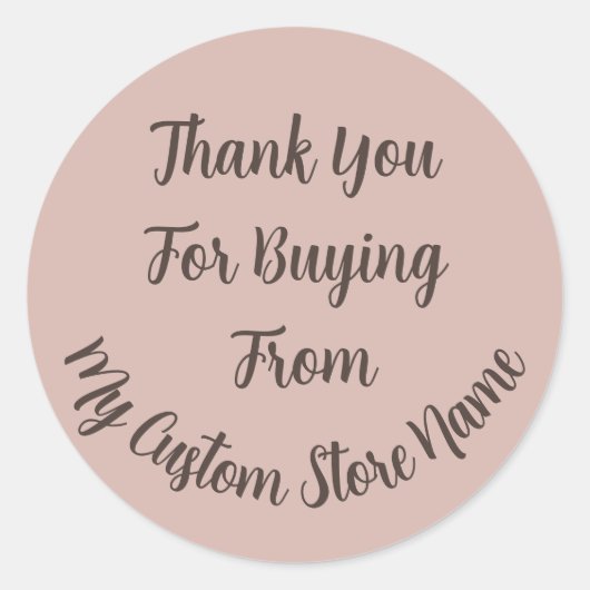 Thank You For Buying Custom Business Long Name Ronde Sticker (Voorkant)