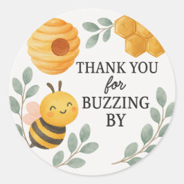 Thank You for Buzzing By  Bee Label