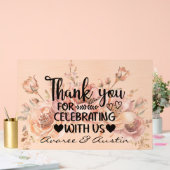 Thank You for Celebrating With Us Wedding Acryl Bord (Huwelijk)