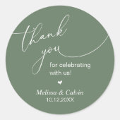 Thank you for celebrating with us Wedding Sticker (Voorkant)