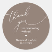 Thank you for celebrating with us Wedding Sticker (Voorkant)
