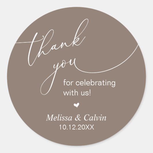 Thank you for celebrating with us Wedding Sticker (Voorkant)