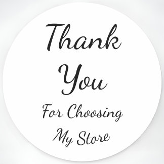 Thank You For Choosing My Store Cursive Custom Ronde Sticker