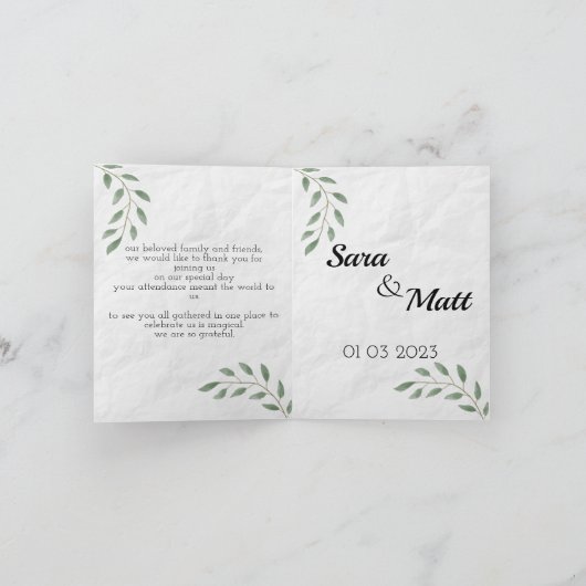 THANK YOU FOR COMING BEDANKKAART (Binnen)