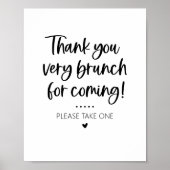 Thank You for Coming Brunch Party Favor Sign Poster (Voorkant)