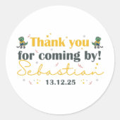 Thank you for coming by Sebastian  Ronde Sticker (Voorkant)