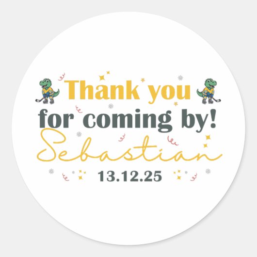 Thank you for coming by Sebastian  Ronde Sticker (Voorkant)