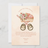 Thank you for coming card, rustic baby carriage bedankkaart (Voorkant)
