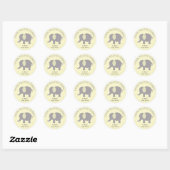 Thank you for coming ELephant Baby Shower Ronde Sticker (Vel)