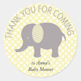 Thank you for coming ELephant Baby Shower Ronde Sticker