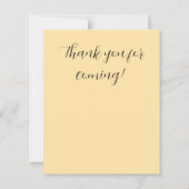Thank You For Coming Script Text Pastel Yellow (Achterkant)