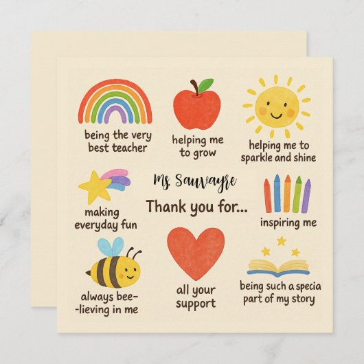 Thank You For Everything Teaching Assistant Feestdagenkaart (Voorkant / Achterkant)