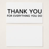 Thank You For Everything You Do Gift Insert Card Visitekaartjes (Voorkant /achterkant)