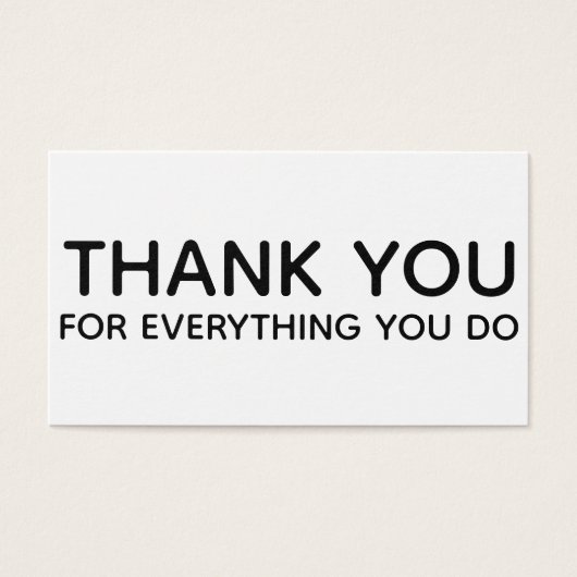 Thank You For Everything You Do Gift Insert Card Visitekaartjes (Voorkant)