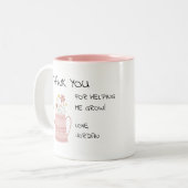 Thank you for Helping me Grow Tweekleurige Koffiemok (Voorkant links)