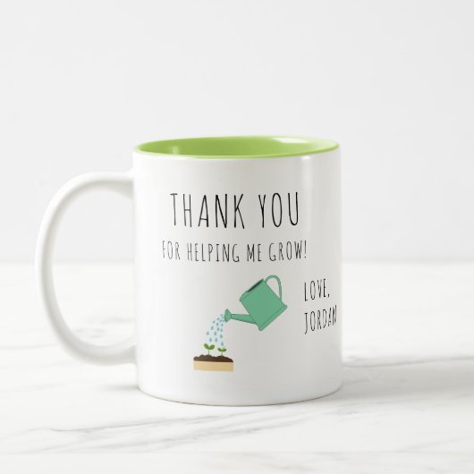 Thank you for Helping me Grow Watering Can Tweekleurige Koffiemok (Links)