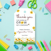 Thank You for Helping Me Grow with Confidence Cadeaulabel