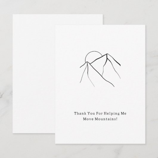 Thank You For Moving Mountains Quote Card  Briefkaart (Voorkant / Achterkant)