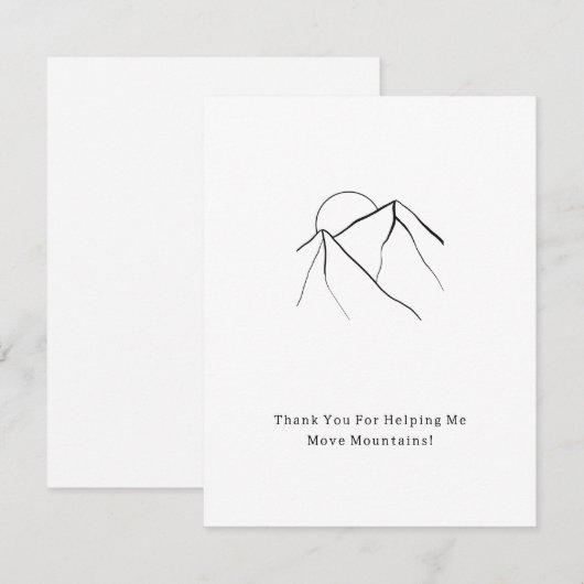 Thank You For Moving Mountains Quote Card Notitiekaartje (Voorkant / Achterkant)