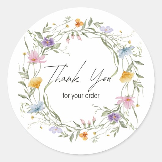 Thank You For Order Round Sticker (Voorkant)