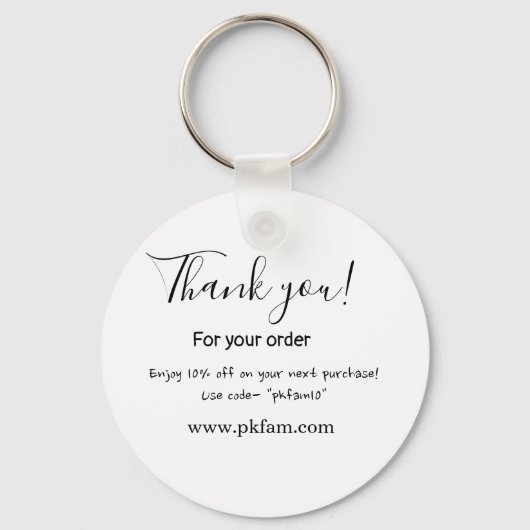 Thank you for purchase pink family business detail sleutelhanger (Voorkant)