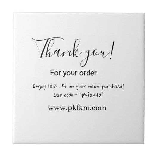 Thank you for purchase pink family business detail tegeltje (Voorkant)
