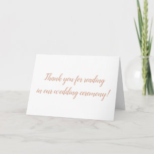 Thank you for reading in our wedding ceremony card bedankkaart