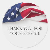 Thank You For Service American Flag Patriotic Ronde Sticker (Voorkant)