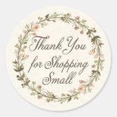 Thank You for Shopping Small Round Sticker (Voorkant)