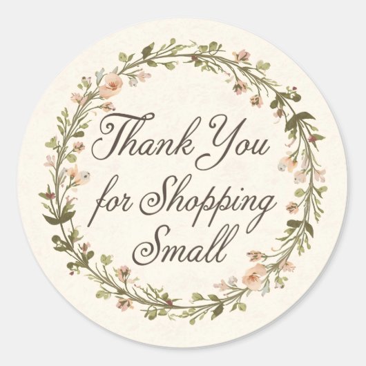 Thank You for Shopping Small Round Sticker  (Voorkant)