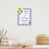 Thank you for Showering Bride Mediterranean Shower Poster (Keuken)