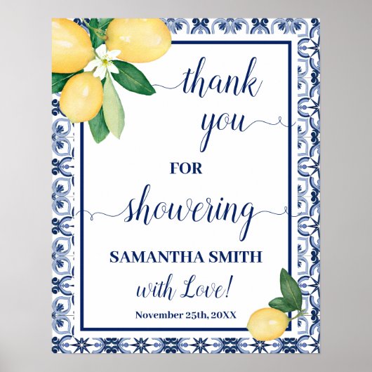 Thank you for Showering Bride Mediterranean Shower Poster (Voorkant)