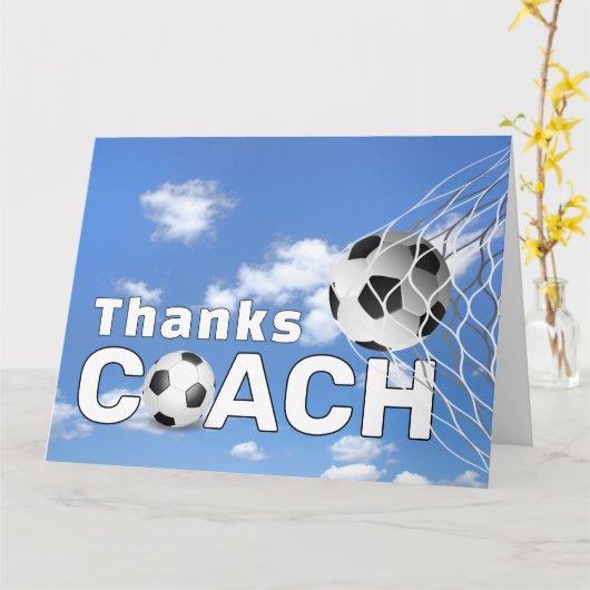 Thank You for Soccer Coach Kaart (Gele Bloem)