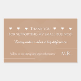 Thank You For Supporting My Small Business |  Rechthoekige Sticker