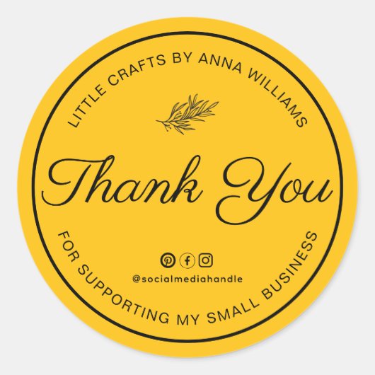 Thank You For Supporting My Small Business Ronde Sticker (Voorkant)