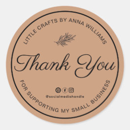 Thank You For Supporting My Small Business Ronde Sticker