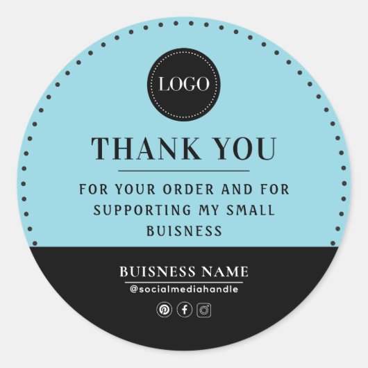 Thank You For Supporting My Small Business Trendy Ronde Sticker (Voorkant)