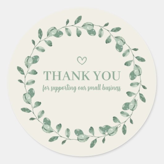 Thank You For Supporting Our Small Business Ronde Sticker (Voorkant)