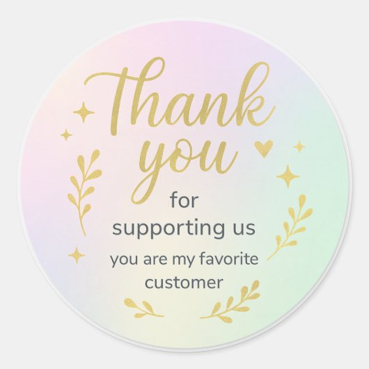 Thank You for Supporting Us – Favorite Customer St Ronde Sticker (Voorkant)
