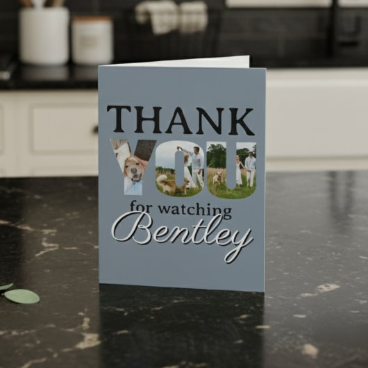 Thank You For Watching Our Dog Photo Card Bedankkaart