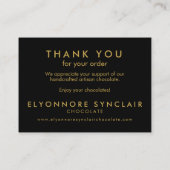 Thank You For Your Order Black Gold Chocolate Visitekaartje (Achterkant)