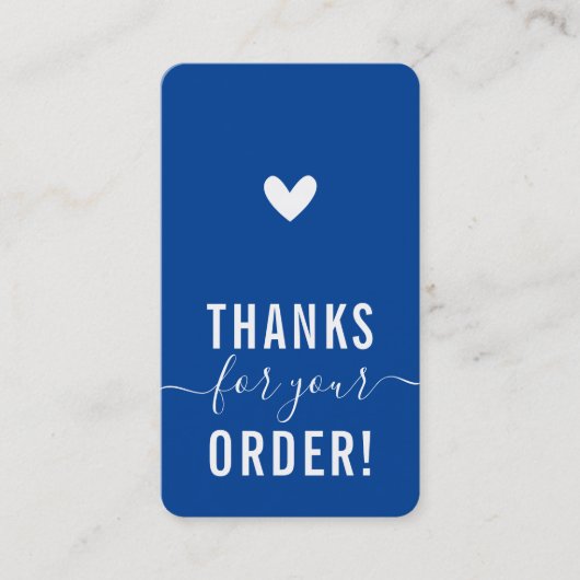 THANK YOU FOR YOUR ORDER insert modern royal blue Visitekaartje (Voorkant)