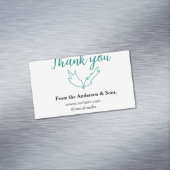 Thank you for your order leaf website company name magnetisch visitekaartje (Voorbeeld)