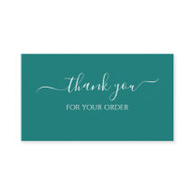 Thank You For Your Order Teal Business Insert Card