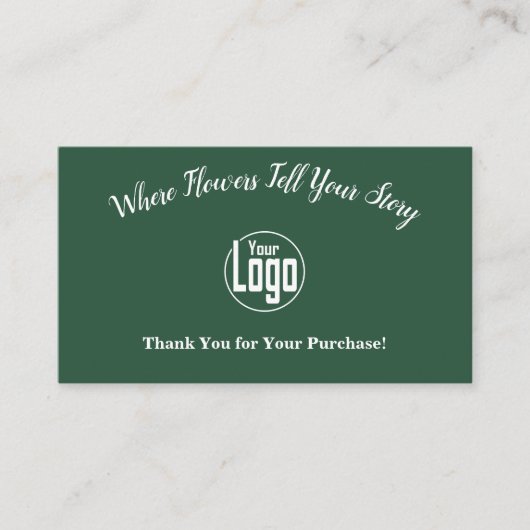 Thank You For Your Purchase Green Florist  Kortingskaartje (Voorkant)