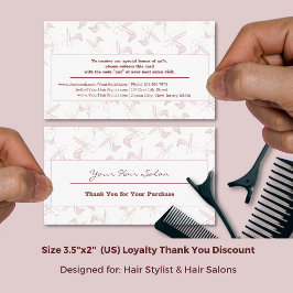 Thank You for Your Purchase Hair Salon White-Pink  Kortingskaartje