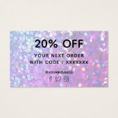 thank you for your purchase purple visitekaartje (Achterkant)