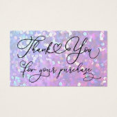 thank you for your purchase purple visitekaartje (Voorkant)