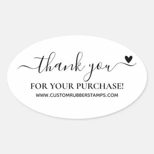 Thank You For Your Purchase | Small Business Ovale Sticker (Voorkant)